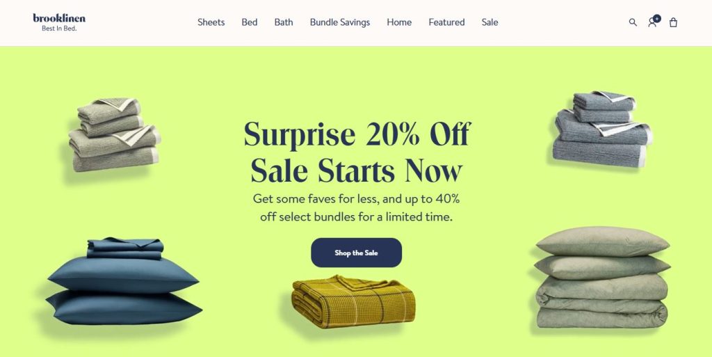 Brooklinen Shopify home decor store