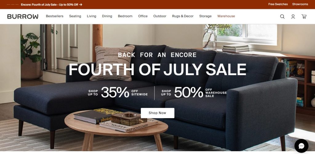 Burrow Shopify home decor store