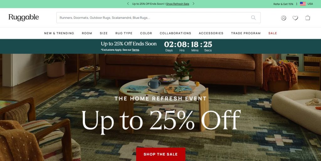 Ruggable Shopify home decor store