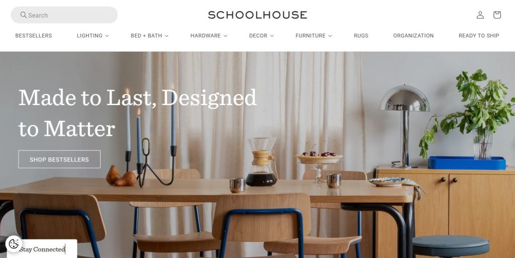 Schoolhouse Shopify home decor store