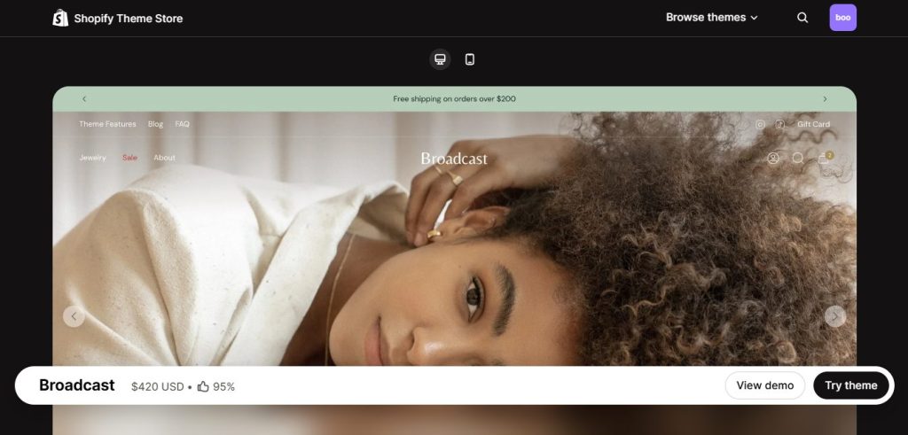 Broadcast minimal theme
