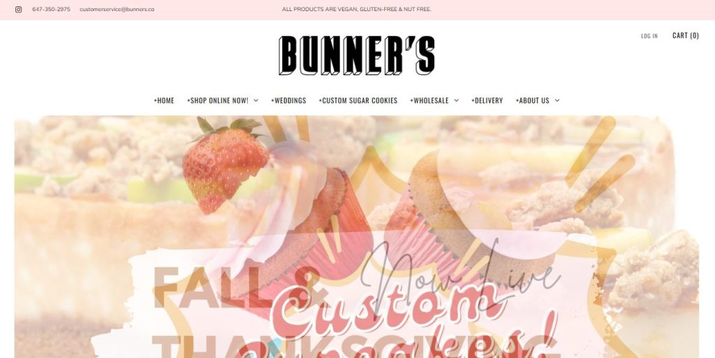 Bunner's Bakeshop - best bakery website design