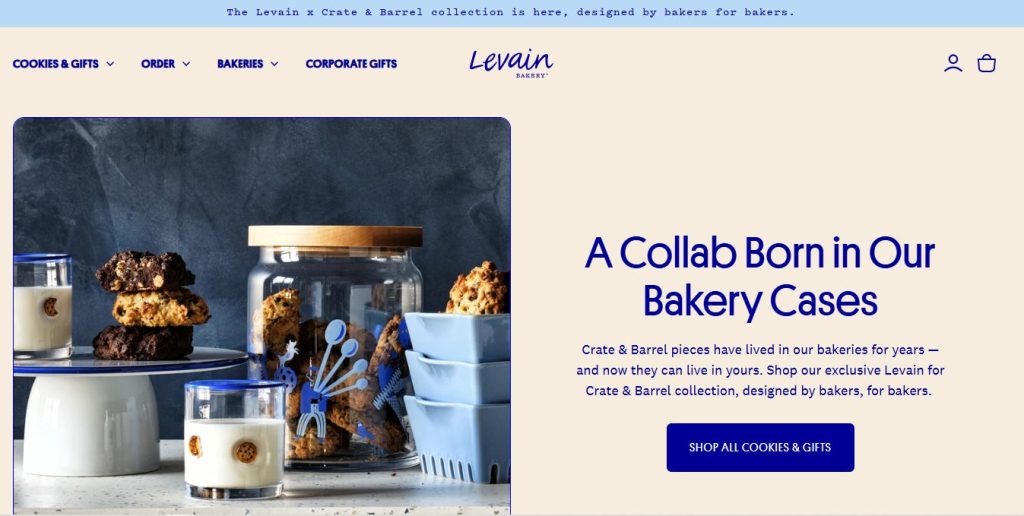 Levain Bakery Shopify bakery website example