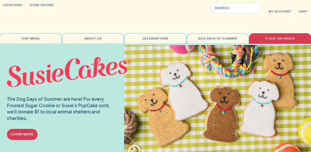 SusieCakes - website for bakery