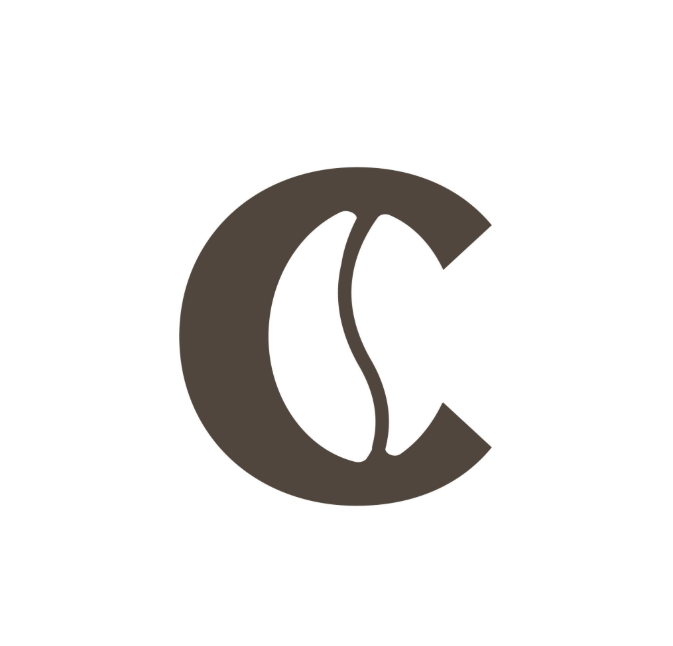 Negative-Space Monogram coffee shop logo