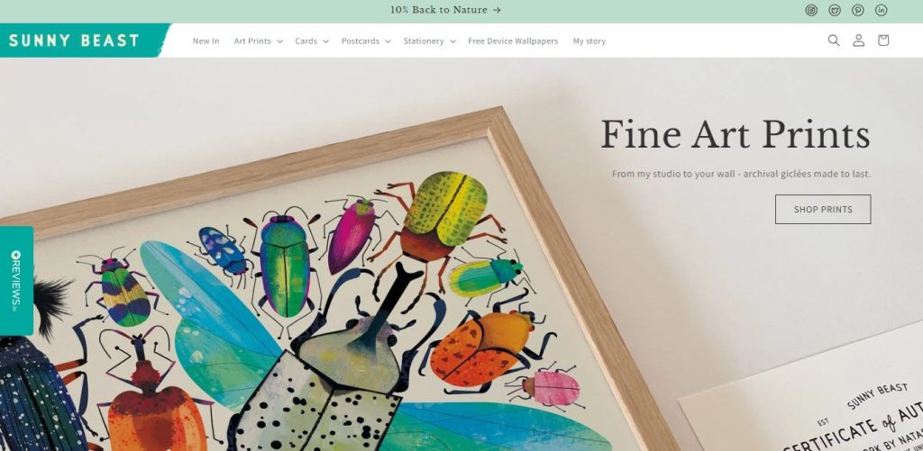 Sunny Beast Shopify Art & Illustration Brand