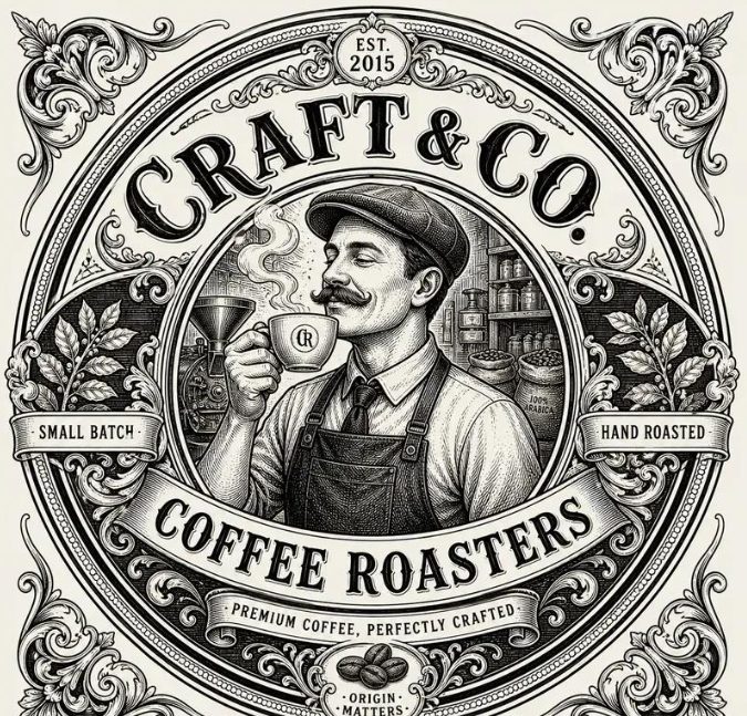 heritage engraved coffee logos