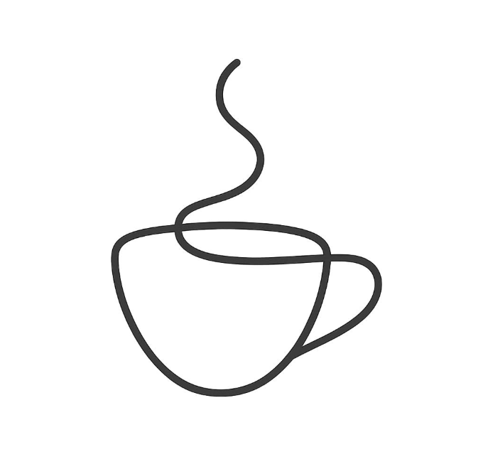 minimalist single-line coffee logo
