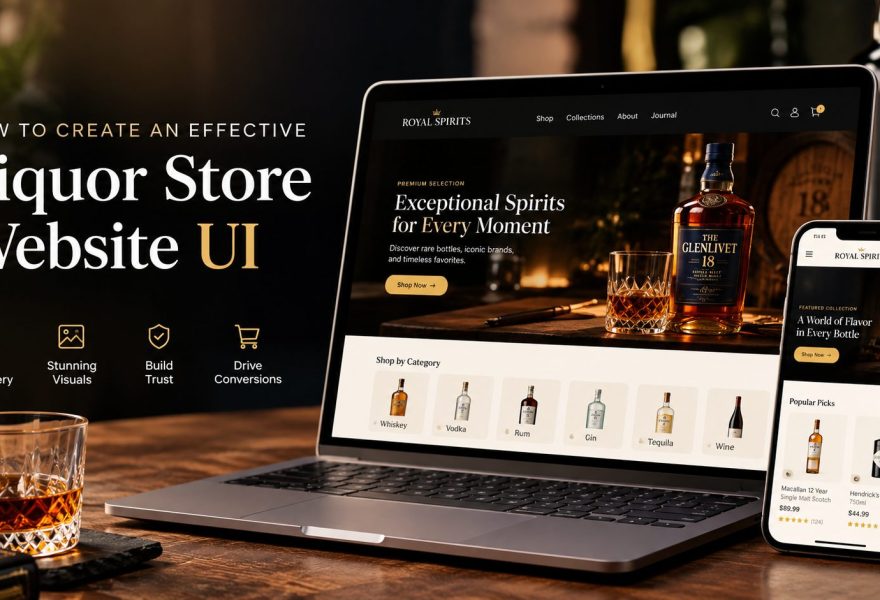 how to create a liquor store website UI